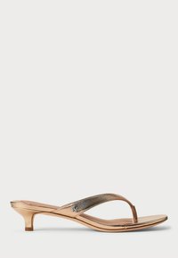 FRANCESCA METALLIC NAPPA LEATHER SANDAL - Sandalai su T formos dirželiu - platinum