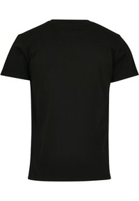 Sort bomulds t-shirt med standard rund hals og korte ærmer. Glat tekstur og klassisk pasform, uden synlige designs eller udsmykninger.