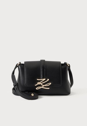 KARL LAGERFELD, K/AUTOGRAPH DROP MINI - Чанта за носене през рамо - black/gold-coloured