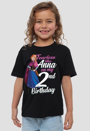 Disney FROZEN FEARLESS LIKE ANNA 2ND BIRTHDAY - Print T-shirt - black