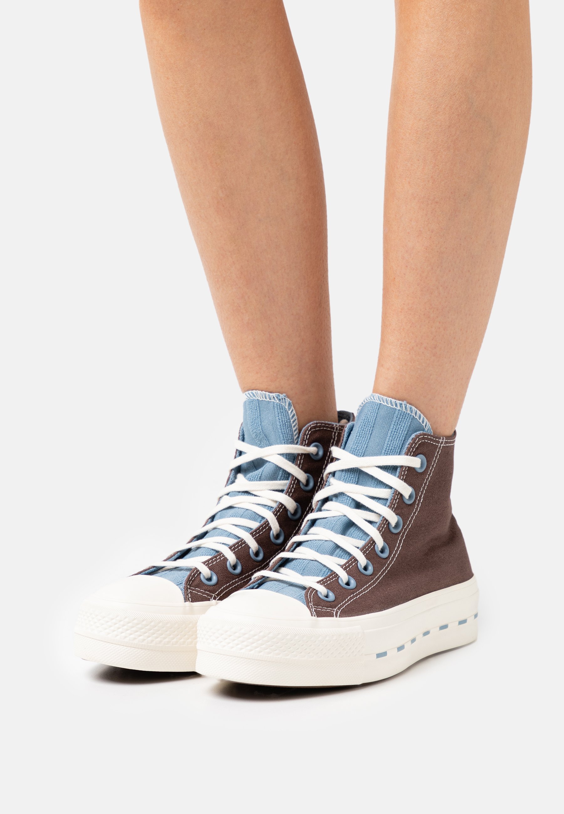 Converse CHUCK TAYLOR ALL STAR LIFT PLATFORM - Zapatillas altas - brazil nut/indigo oxide/egret/marrón