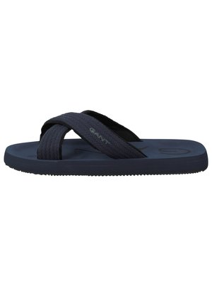 Pantolette flach - blau