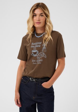 Saint Tropez, TACHELLSZ T-SHIRT - Tričko s potlačou - dark earth