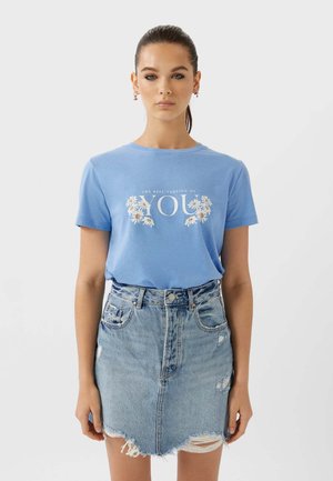MINI IM ACID-WASH 01330599 - Denimová sukně - blue denim