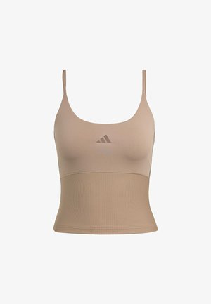 adidas Performance HYPERGLAM TANK - Top - chalky brown   earth strata