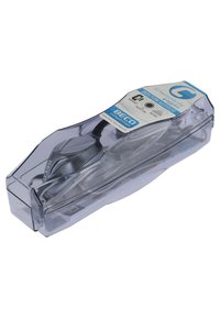 Zilveren zwembril in een transparante plastic hoes. Voorzien van een spiegelende lens en verstelbare banden. Inclusief een veiligheidslabel.