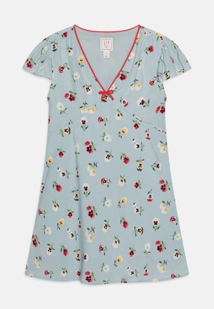 FLORAL MINI DRESS - Freizeitkleid - dublin blue