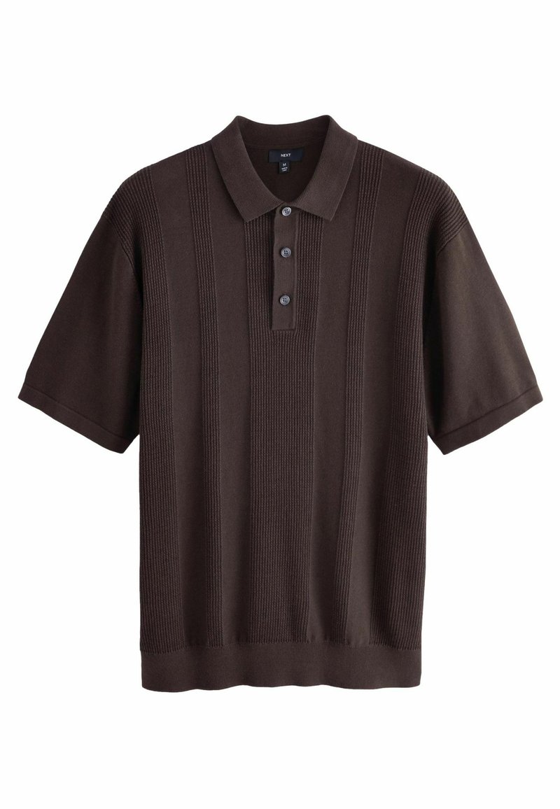 Next - VERTICAL TEXTURE - REGULAR FIT - Polo - brown, Agrandir