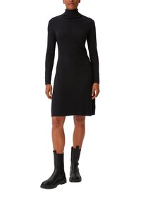 comma MIT ROLLKRAGEN - Strickkleid - schwarz