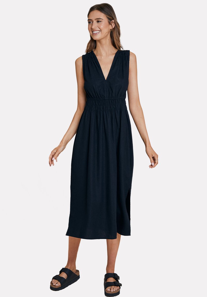 Threadbare THB PEPPERCORN WAISTED MIDI - Robe de jour - black