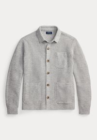 TEXTURED COTTON CARDIGAN - Jopica - grey combo
