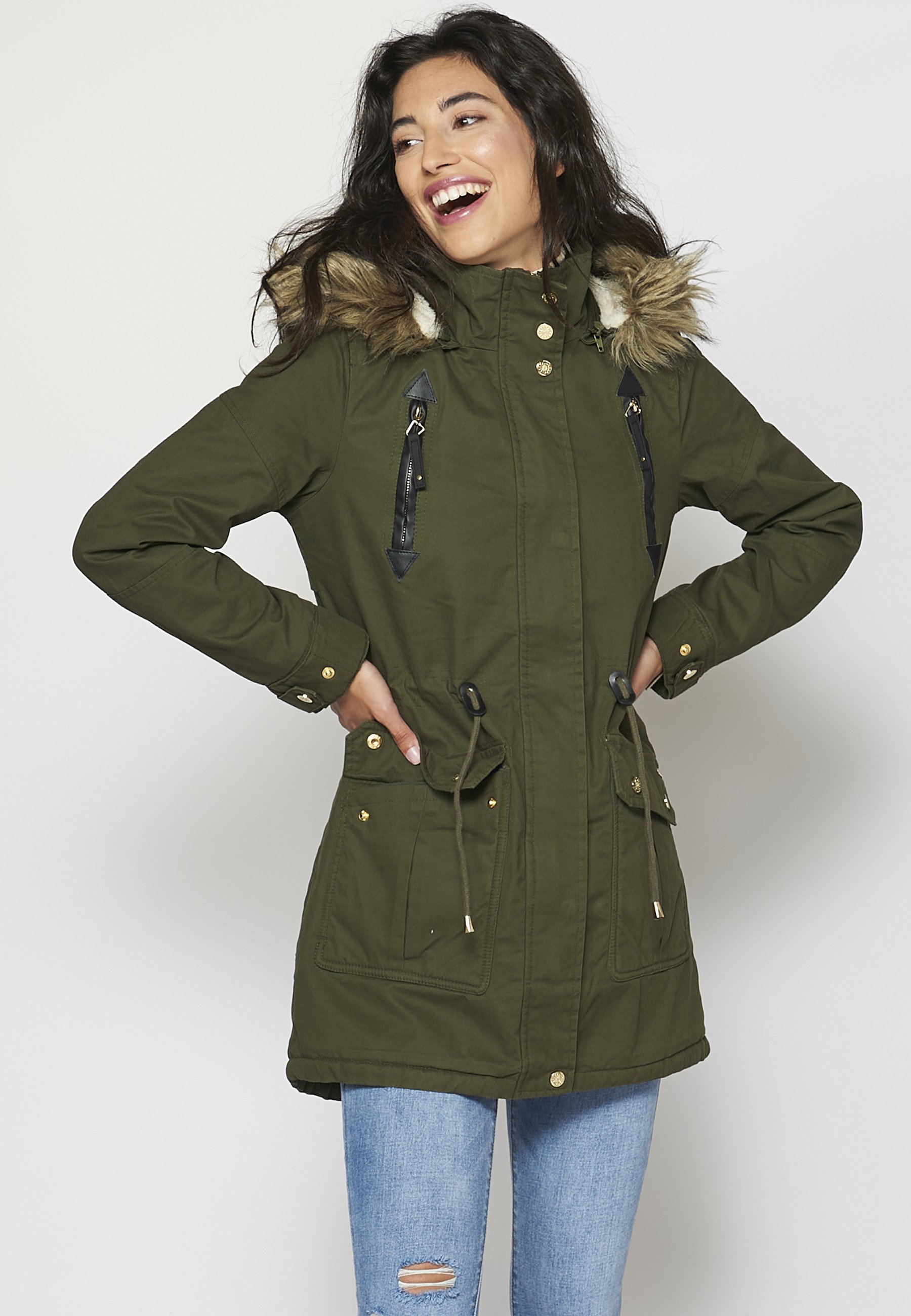 Parka Femme Doudoune Caroll Kaki Womens Coats Parka Electra Caroll