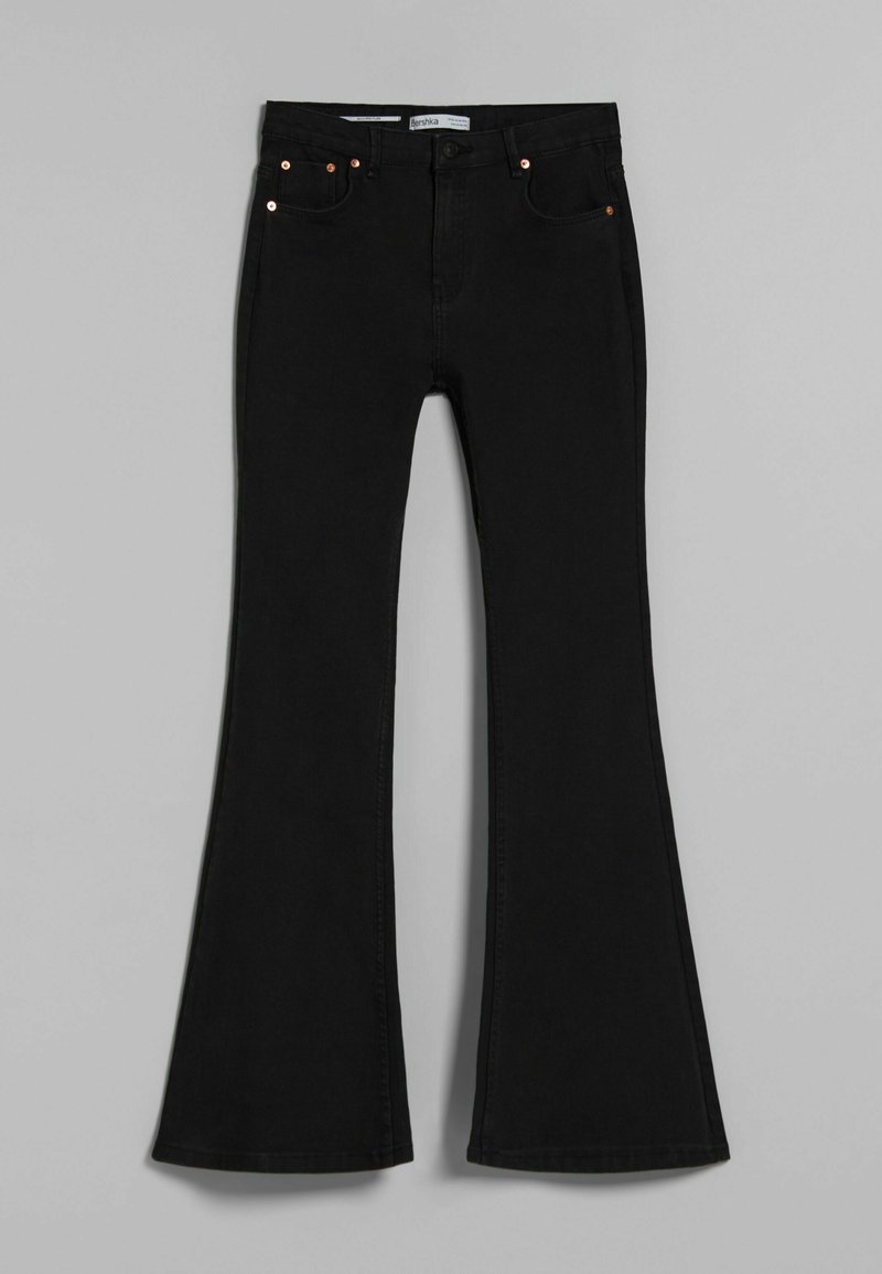 Bershka Bootcut jeans gemêleerd zwart Bershka Bootcut jeans gemêleerd zwart