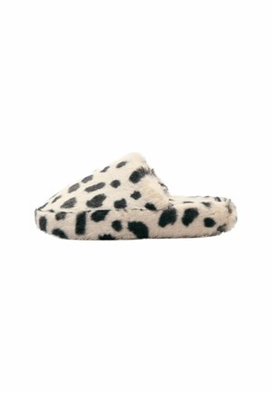 Friends Like These, FAUX FUR ANIMAL SPOT PRINT MULE SLIPPERS - Slippers - cream