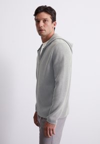 Marc O'Polo ZIPPED JACKET WITH HOOD - Strickjacke - grey melange