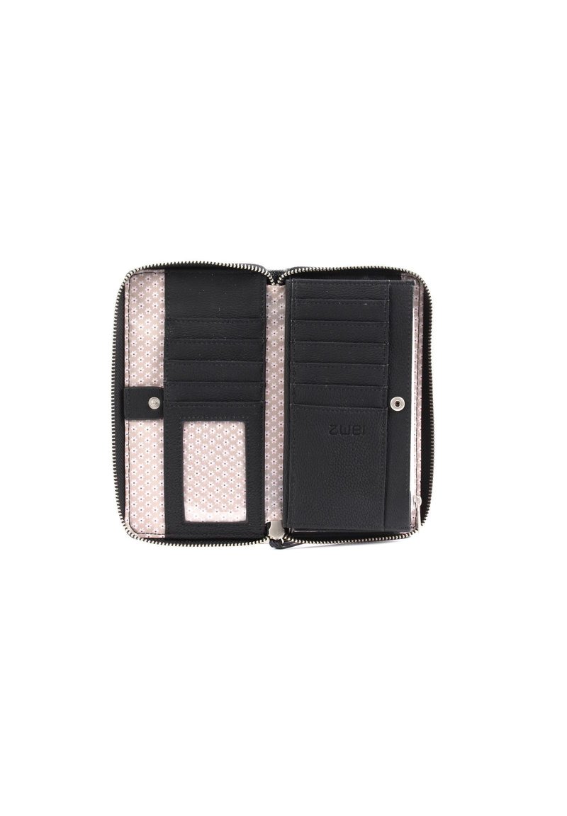 Zwei Eva EVW15 Portafoglio Compatto Cosmos Black | 6 Scomparti Carte + Monete Con Cerniera | Portafoglio A Conchiglia In PU - 4