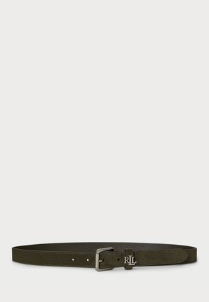 LOGO KEEPER SUEDE SKINNY BELT - Curea - dark olive