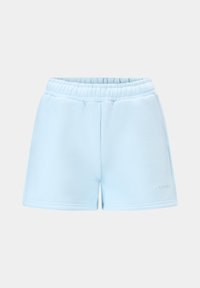 Lyseblå, myke shorts i bomullsblanding med elastisk midje, to sidelommer og subtil logo detaljer på kanten.