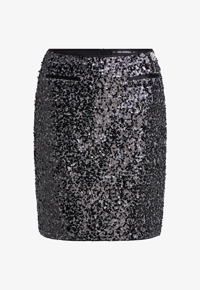 Black Sequin Sequin Fitted Pencil Skirt Sequined Skirt Black