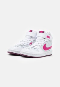 Nike Sportswear COURT BOROUGH MID 2 UNISEX - Sapatilhas de cano alto - pure platinum/pink prime/white/sangria