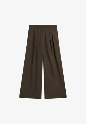 Massimo Dutti, FLOWING WIDE-LEG PANTS WITH DART DETAIL - Pantalon classique - dark brown