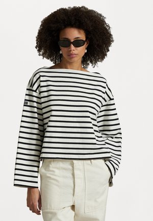 STRIPED BOATNECK MARINER T-SHIRT - Langærmet T-shirt - deckwash white/black