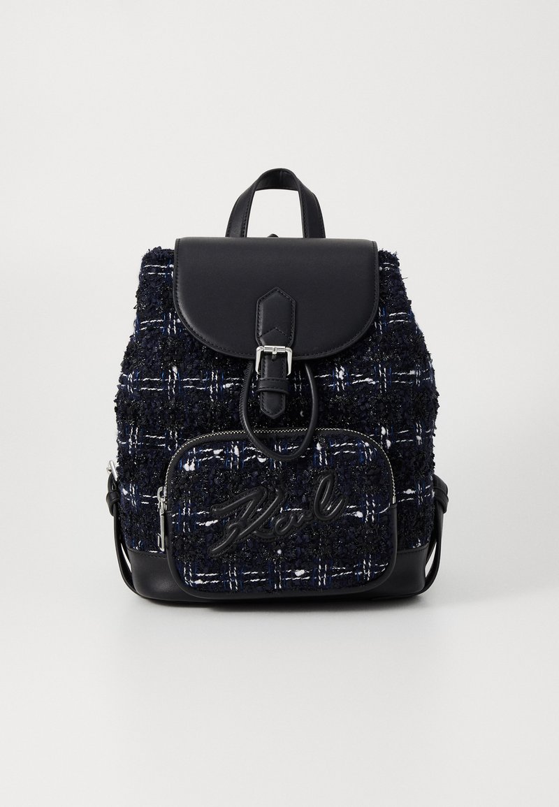 KARL LAGERFELD SKUARE BACKPACK BOUCLE - Hátizsák - dark navy boucle