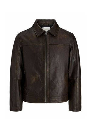 Jack & Jones, JORATOCHA LEATHER JACKET NOOS - Veste en cuir - chocolate brown