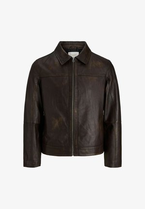 Jack & Jones, JORATOCHA LEATHER JACKET NOOS - Giacca di pelle - chocolate brown