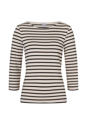 STRETCHIGES 3/4 ARM STREIFN - Langarmshirt - creme/black