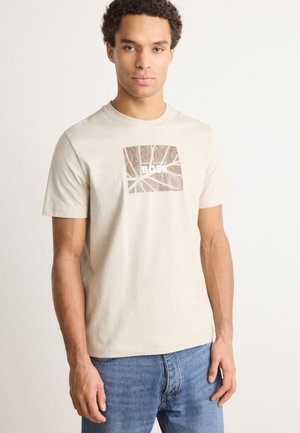BOSS Print T-shirt - light beige