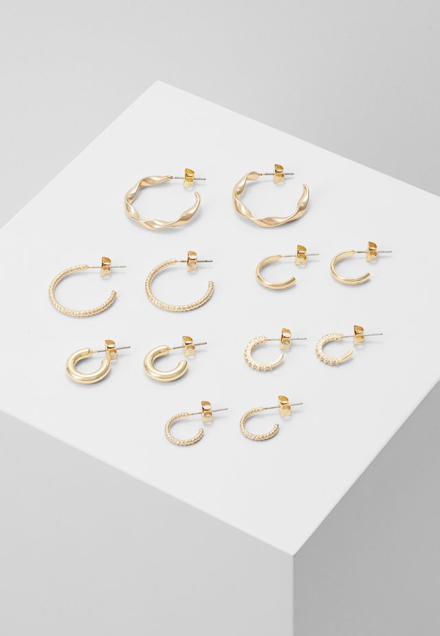 PCDIONA HOOP EARRINGS 6 PACK - Øredobber - gold-coloured