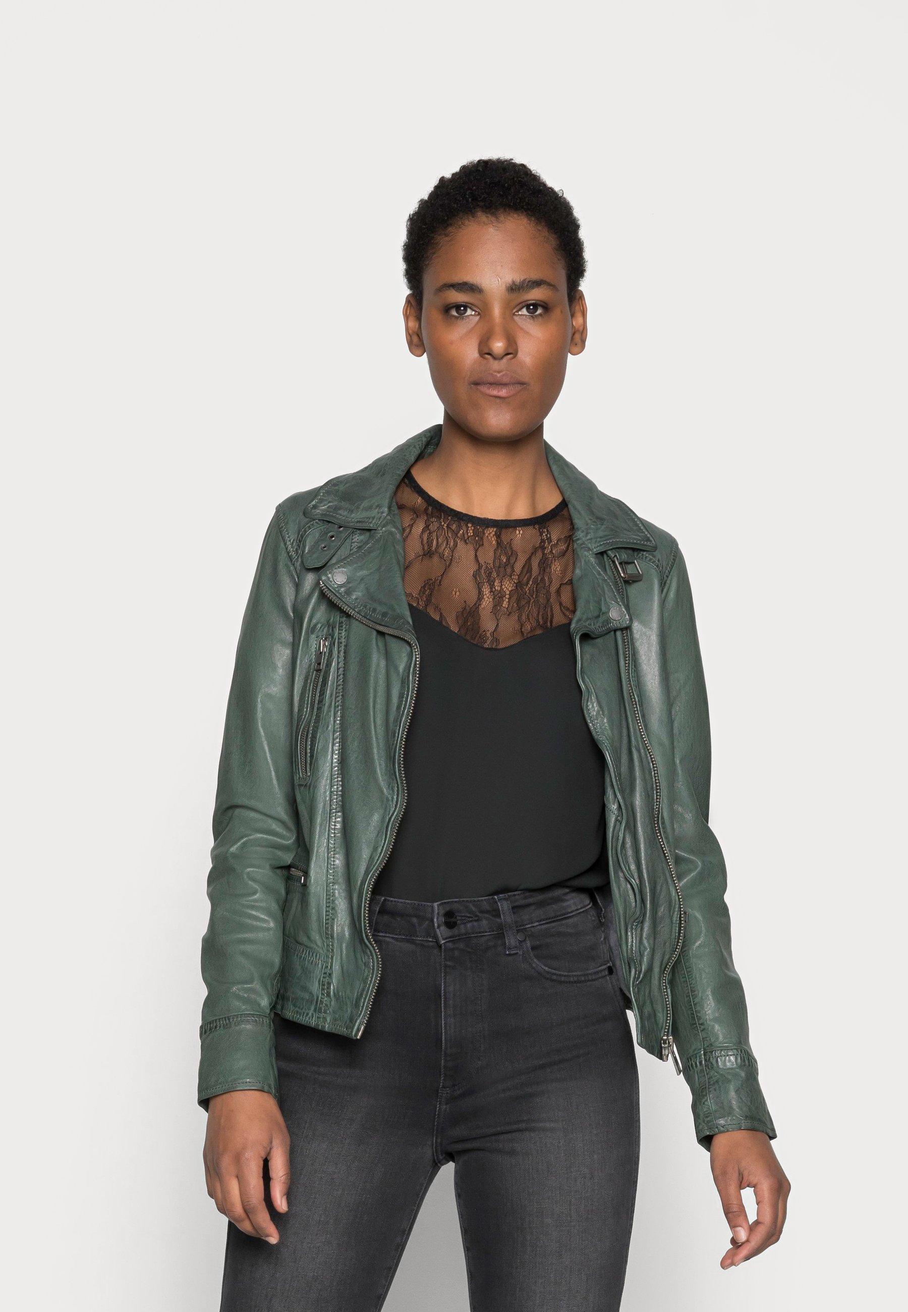 Oakwood VIDEO - Giacca di pelle - bronze/verde scuro - Zalando.it
