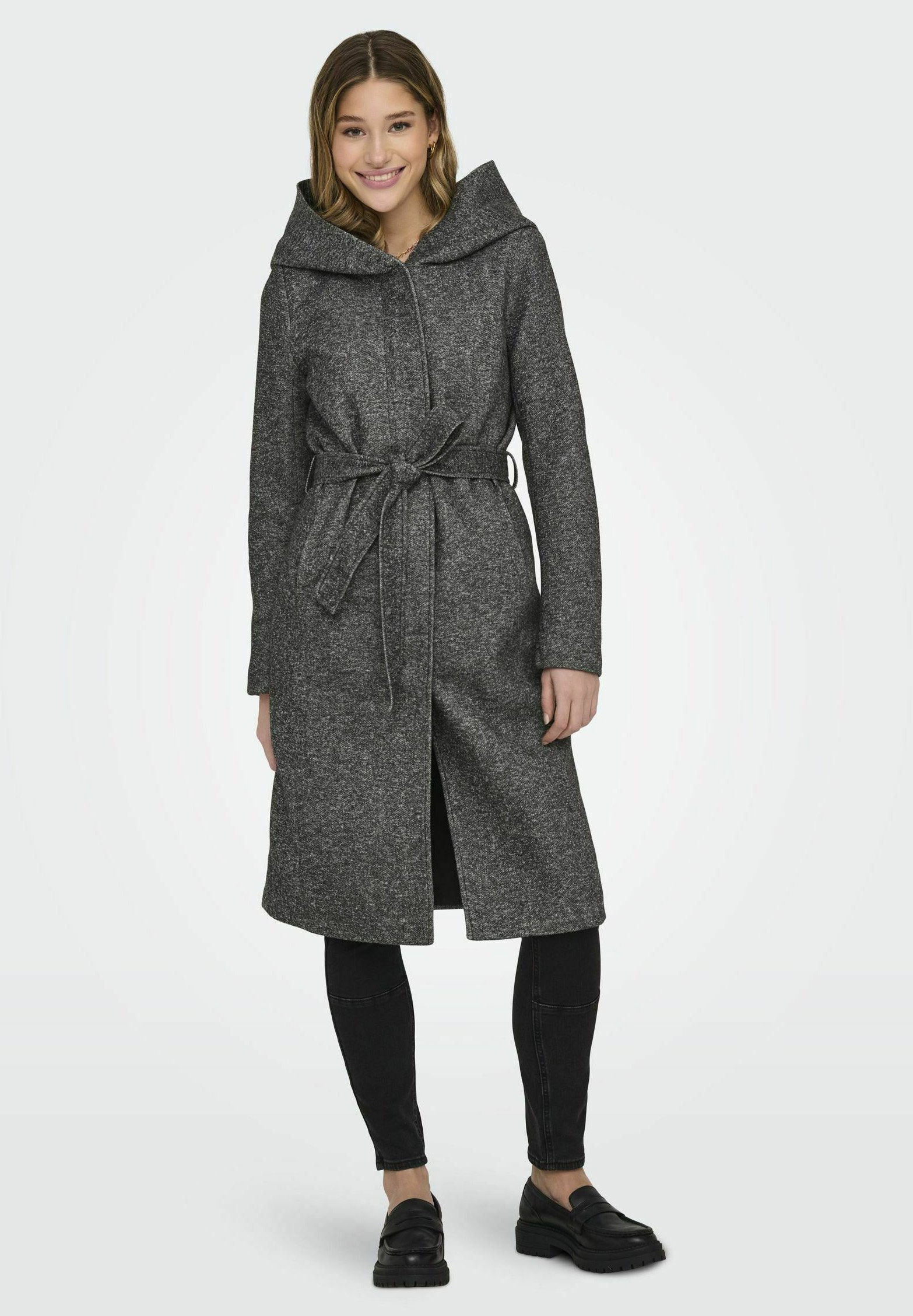 ONLY ONLSEDONA Klassischer Mantel dark grey melange/dunkelgrau