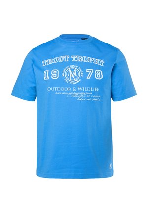 Men Plus, MEN+ T-SHIRT, HALBARM, BRUSTPRINT, BIS 8 XL - T-Shirt print - sky blue