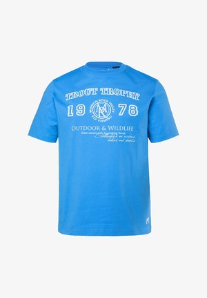 Men Plus, MEN+ T-SHIRT, HALBARM, BRUSTPRINT, BIS 8 XL - T-Shirt print - sky blue