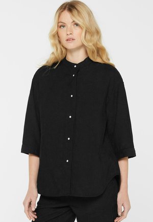FEINCORD MIT VOLUMINÖSEM KURZARM - Hemdbluse - black
