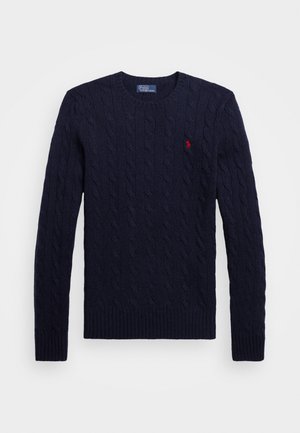 CABLE KNIT WOOL CASHMERE JUMPER - Maglione - hunter navy
