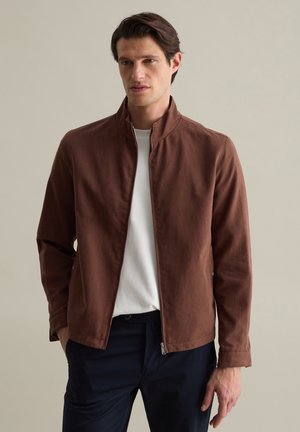 FULL-ZIP - Summer jacket - cognac brown
