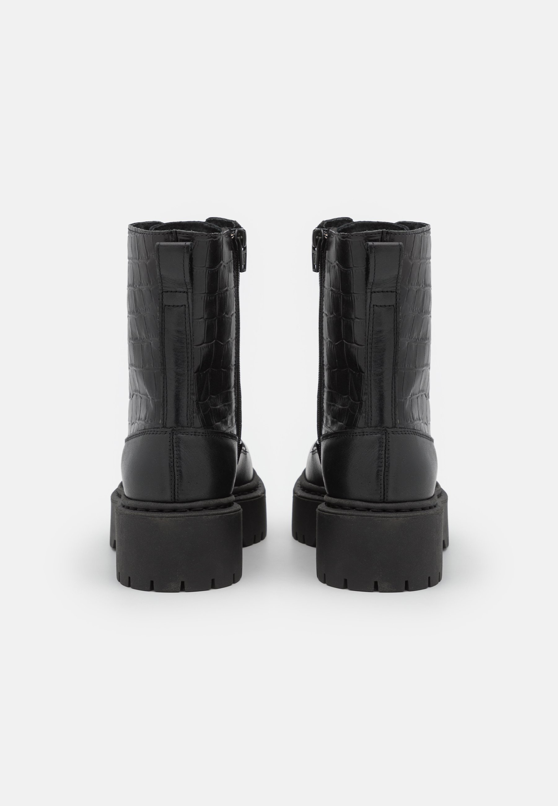 Zign LEATHER WINTER BOOT Schnürstiefelette blackschwarz Zign LEATHER WINTER BOOT Schnürstiefelette blackschwarz