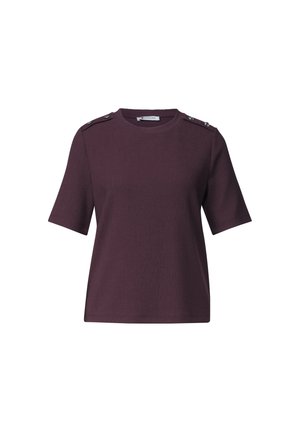 Street One, T-SHIRT MIT RUNDHALS UND KNOPFDETAILS - T-shirt basique - rustic rouge