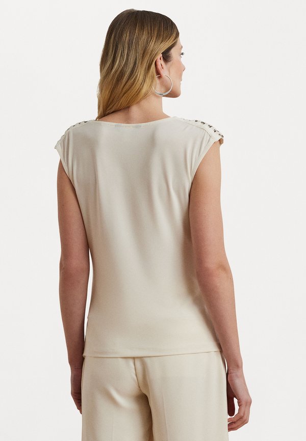 PRIYANNE JERSEY SLEEVELESS COWLNECK TOP - Print T-shirt - mascarpone cream3