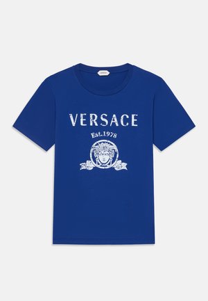 Versace, VARSITY UNISEX - Majica kratkih rukava s printom - blue/white
