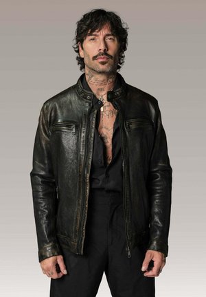 ICON RACE - Veste en cuir - marron