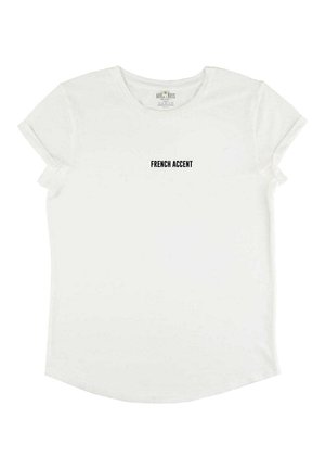 FRENCH ACCENT EMBROIDERY ROLL UP  - T-shirt imprimé - off white