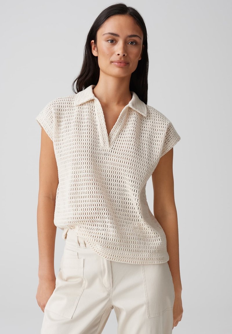 OPUS REGULAR FIT CROCHET - Polo - natural glaze