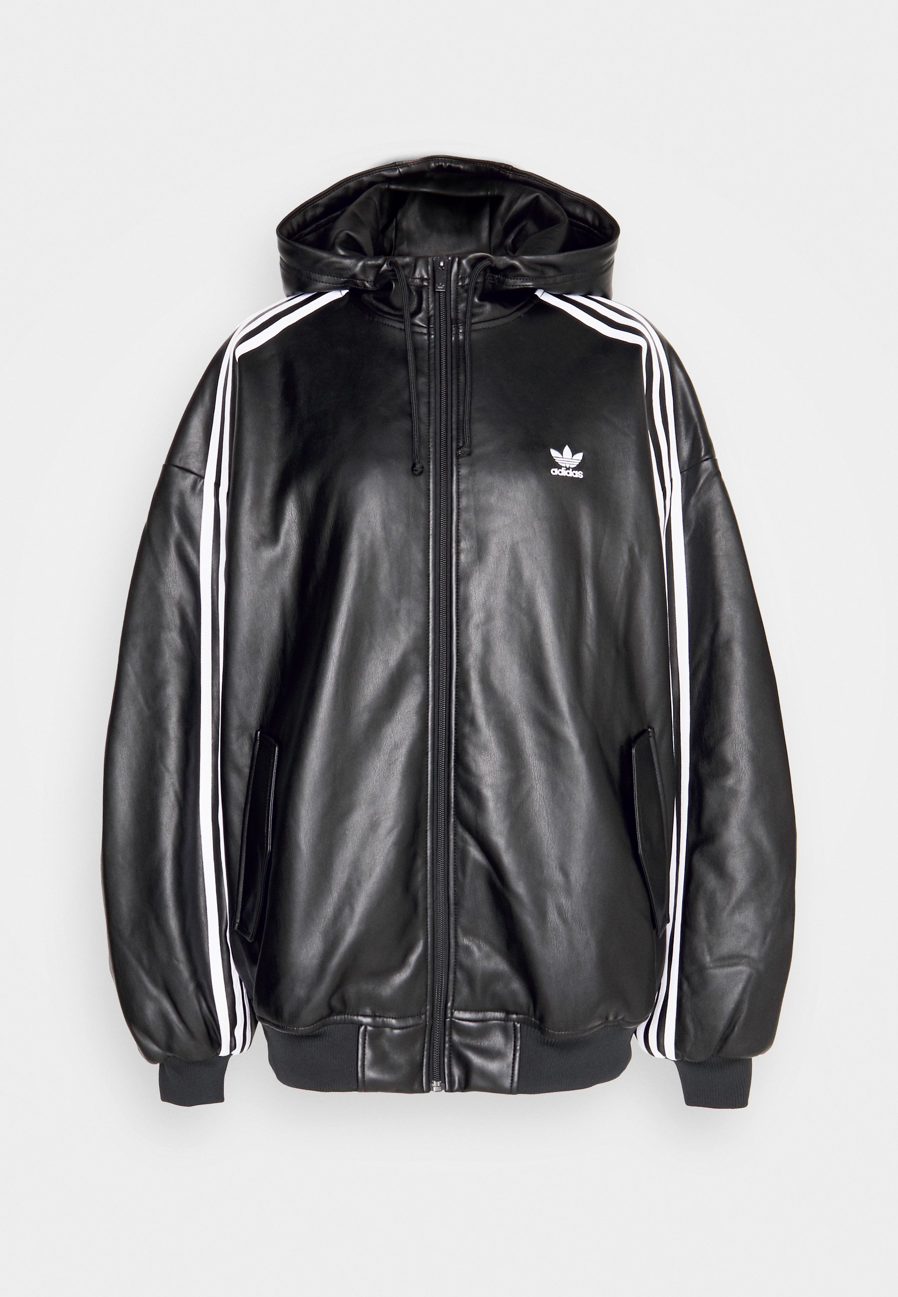 adidas Originals Faux leather jacket - black - Zalando.co.uk