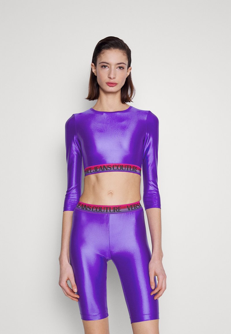 Versace Jeans Couture SHINY Top dugih rukava violet/ljubičasto