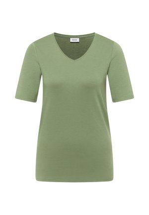 Cecil, T-shirt basic - deep matcha green