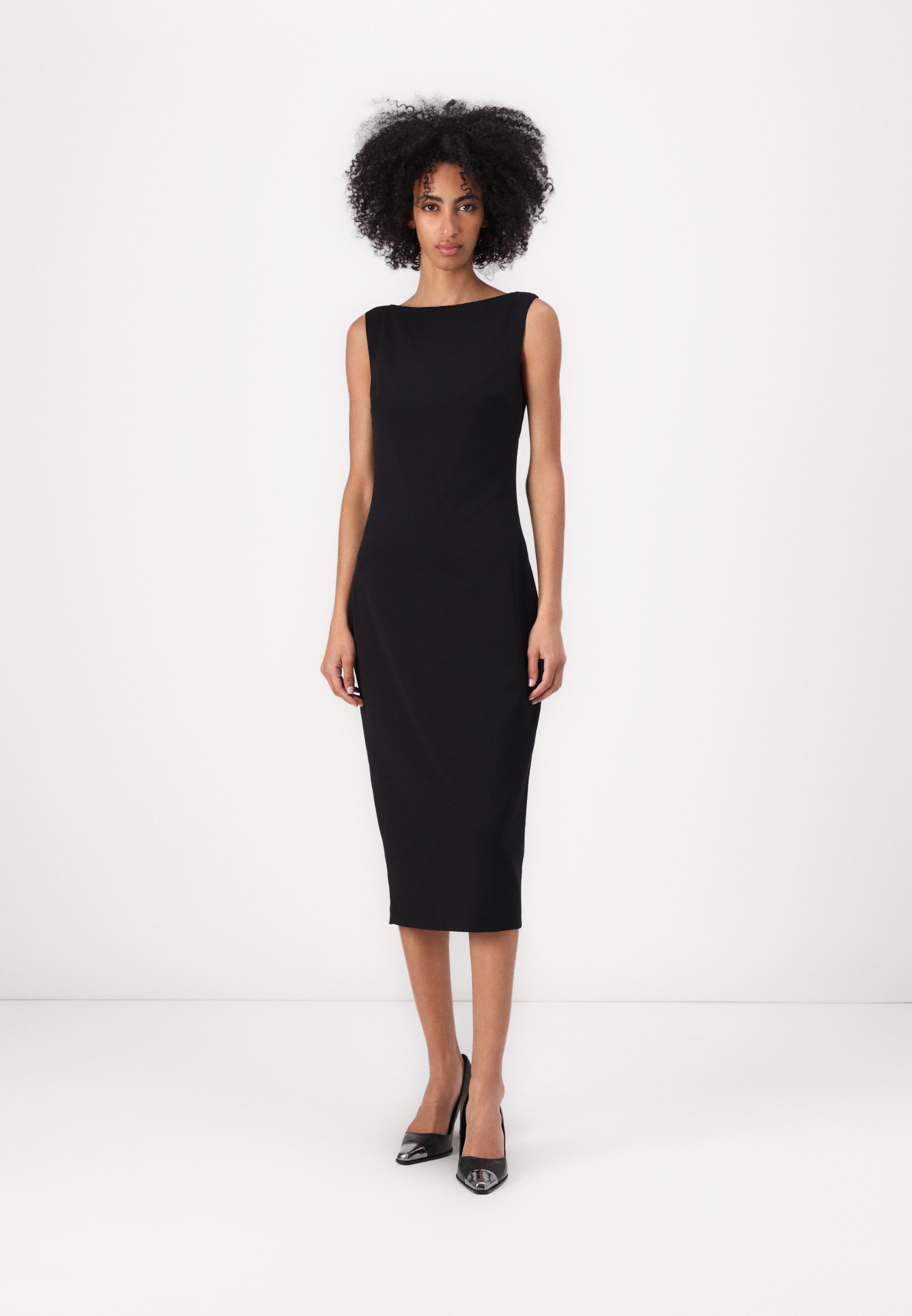 Calvin Klein MIDI SLASH DRESS - Shift dress - black - Zalando
